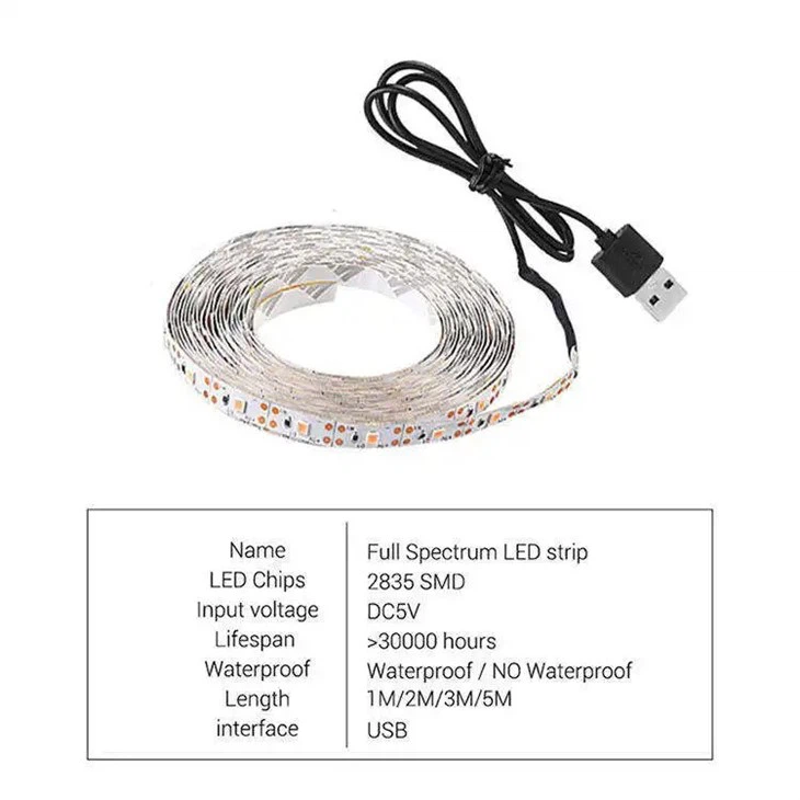 12V Waterproof Greenhouse Hydroponic Led Grow Strip Lights 4