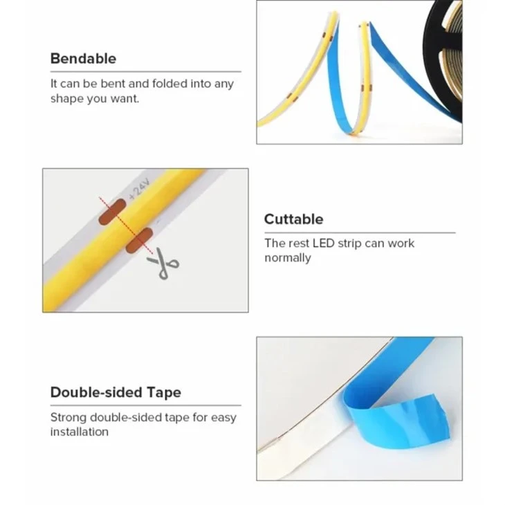 5m COB LED Strip Light Blue 3