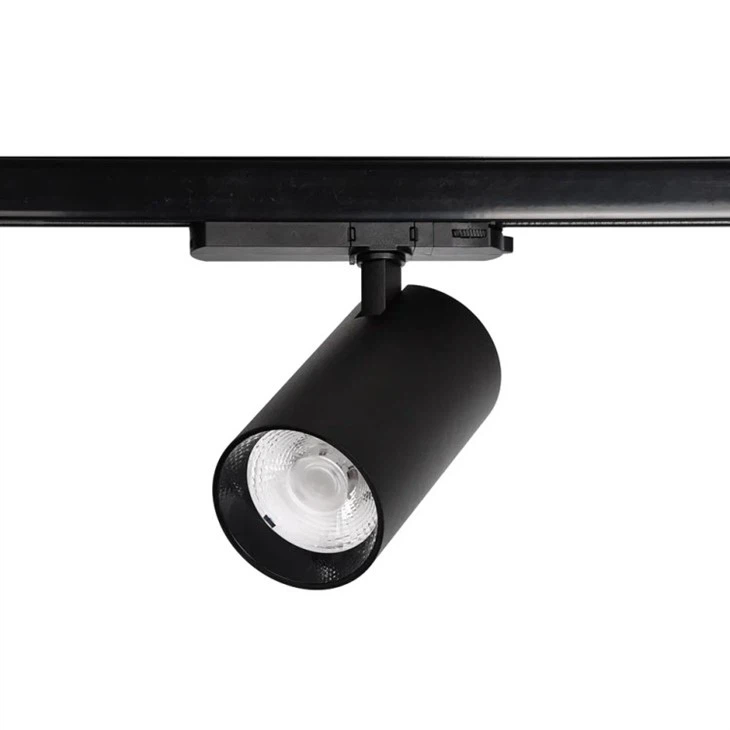 suspended black track lighting